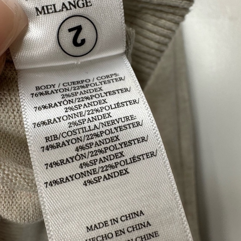 New Rails Iggy Top Moonlight Melange Ribbed Long Sleeve Oatmeal - Picture 6 of 8